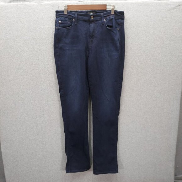 7 For All Mankind Dark Wash Straight Leg Jeans - Size 31 - Picture 1 of 4